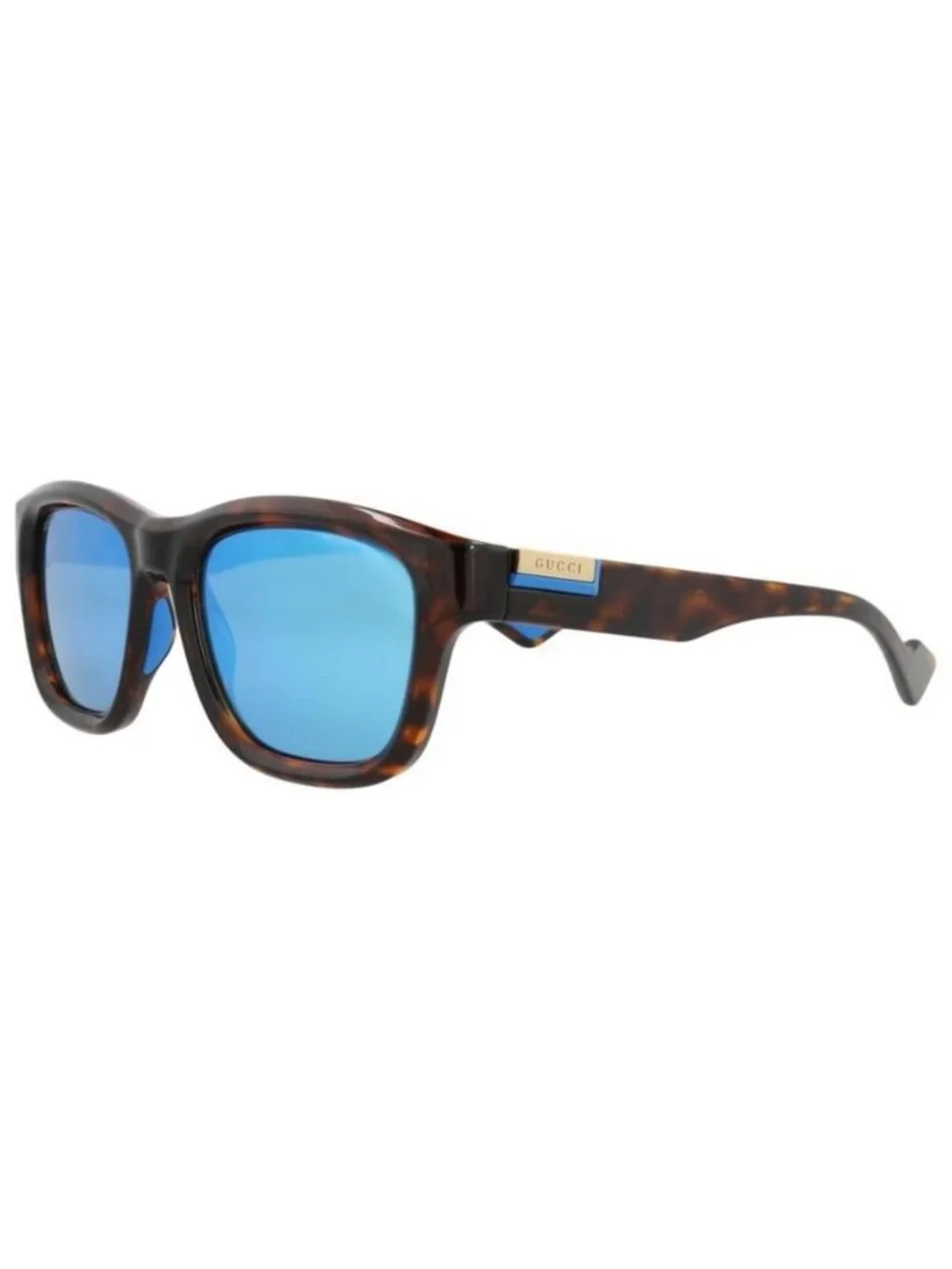 New Gucci Mens Square/Rectangle Havana Havana Blue Fashion Designer Sunglasses